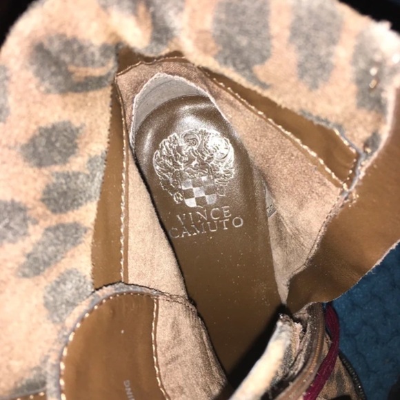 Vince Camuto Leopard Print Ankle Boots with Red Laces - Picture 5 of 5